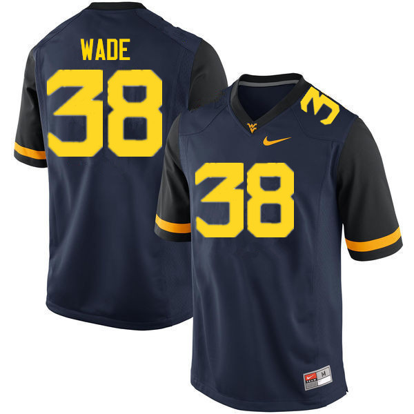 Men #38 Devan Wade West Virginia Mountaineers College Football Jerseys Sale-Navy